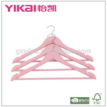 Lovely pink wooden shirt hanger /Supper market hot selling hanger/High quality wooden hanger